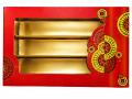 24 Pcs Fancy Traditional Red & Yellow Design Sweet Box - (500 gms)